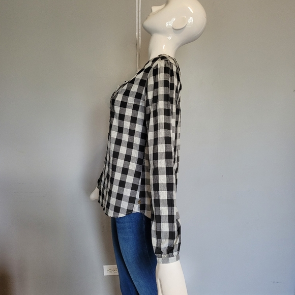 Maison Scotch Buffalo Plaid Blouse, VGUC, Size S - Picture 4 of 8